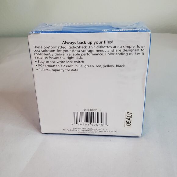 Radio Shack Floppy Diskettes 1.44 MB/2HD 3.5" 1 Pack of 10 Color Coded 26-467 - Picture 2 of 8